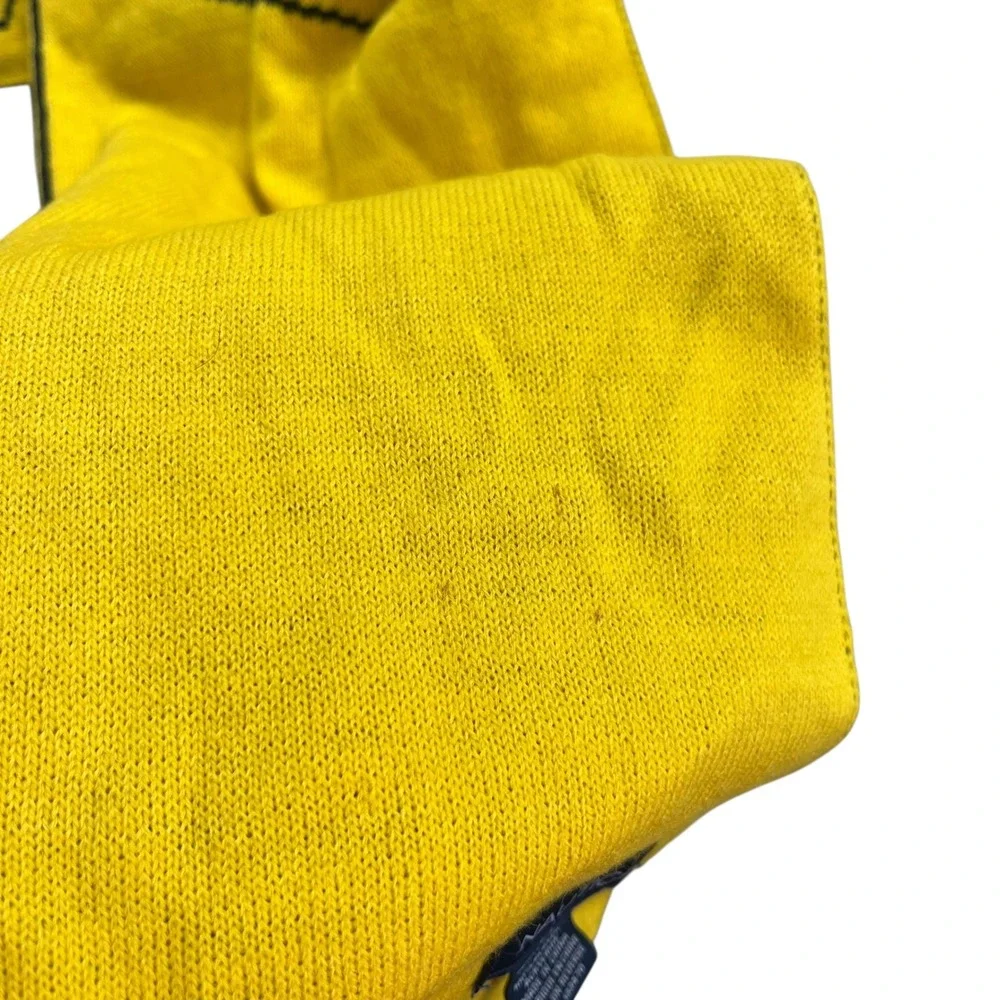 Nautica Signature Navy Blue Yellow Logo Reversible Knit Winter Scarf NT00038 Coz